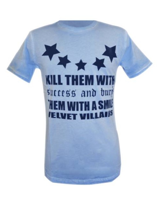 004-07 Velvet Villains Ανδρικό T-shirt Πετροπλυμένο Velvet Stars Γαλάζιο