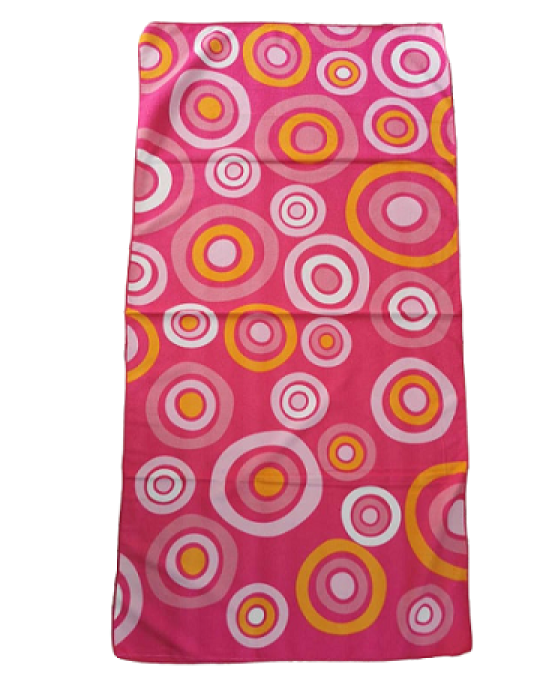 JOIN Unisex Πετσέτα Θαλάσσης Ενηλίκων Με Σχέδιο Κύκλους 140Χ70CM Ροζ