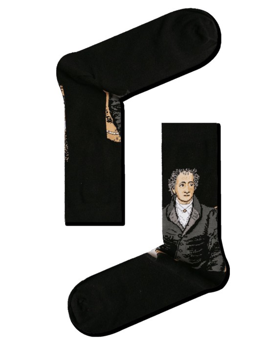 EKMEN Ανδρικές Κάλτσες Σχέδιο Portrait 1001-11 Μαύρο