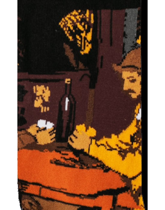 EKMEN Ανδρικές Κάλτσες Σχέδιο Χαρτοπαίχτες Paul Cezanne 1001-18 Μαύρο