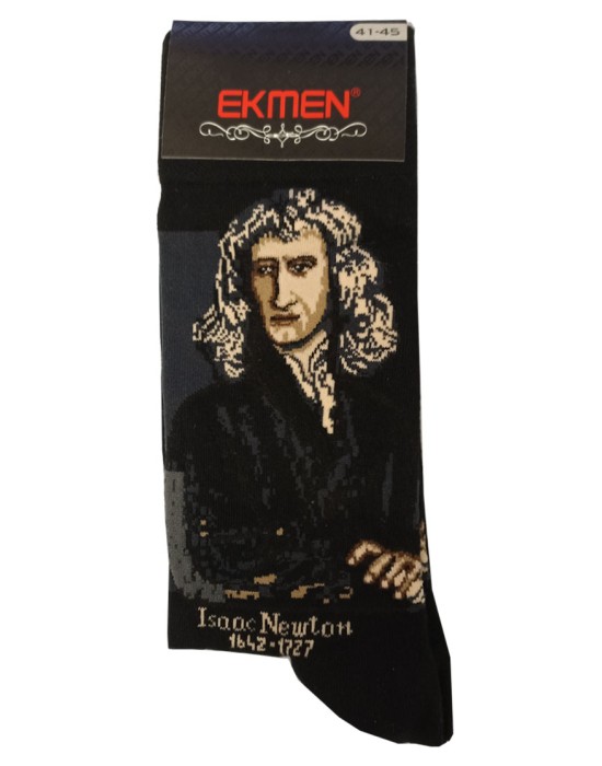 EKMEN Ανδρικές Κάλτσες Σχέδιο Isaac Newton 1001-4 Μαύρο
