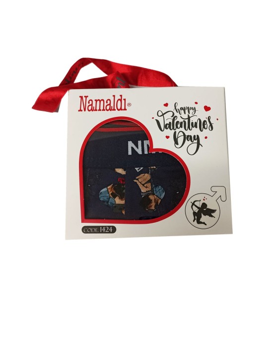 NAMALDI 1424-10 Ανδρικό Μπόξερ Βαλεντίνου Dog Love Σκούρο Μπλέ