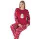 SNC  Γυναικεία big size Χριστουγεννιάτικη πυτζάμα Φλις Snowman Κόκκινη