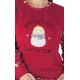 SNC  Γυναικεία big size Χριστουγεννιάτικη πυτζάμα Φλις Snowman Κόκκινη