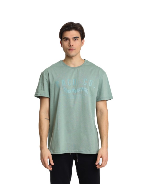 PACO&CO Ανδρικό T-Shirt Κοντό Μανίκι Βαμβάκι Plus Size ΛΑΔΙ