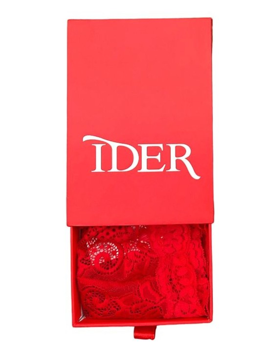 IDER 3013-2P Γυναικεία Εσώρουχα Σετ Δώρου String και Cheeky Hipster Κόκκινο
