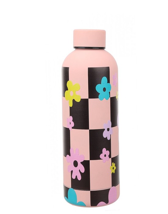 Tpster Μπουκάλι Θερμός Ανοξείδωτο Checkerboard 500ml Μαύρο