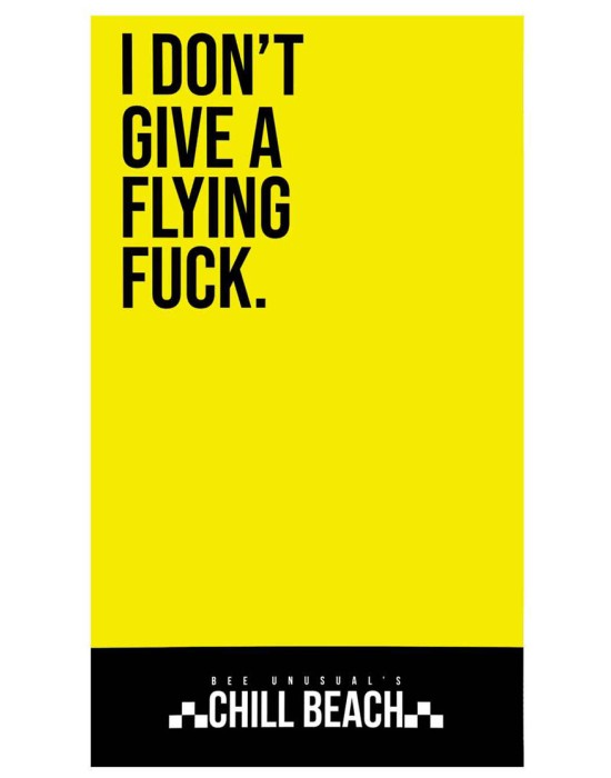 BEE UNUSUALL Πετσέτα Παραλίας Διπλής όψης  Flying F*ck  Microfibre 100 X 180cm Μαύρο