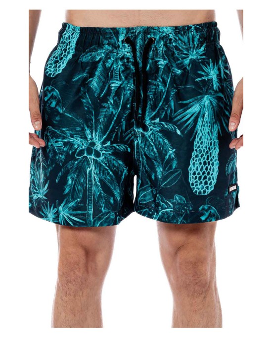 BEE UNUSUALL ανδρικό μαγιό shorts polyester PINA NERO πετρόλ