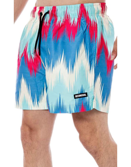 BEE UNUSUALL ανδρικό μαγιό shorts polyester Color Waves Πολύχρωμο