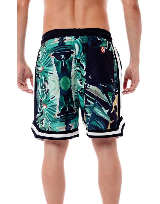 BEE UNUSUALL ανδρικό μαγιό boardshorts polyester JUNGLE multicolor πράσινο