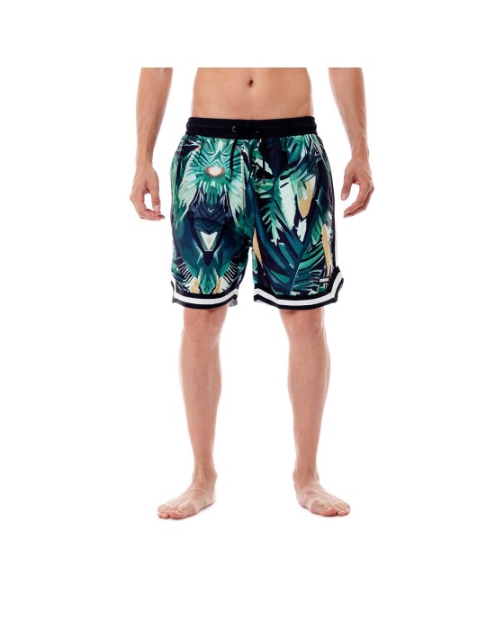 BEE UNUSUALL ανδρικό μαγιό boardshorts polyester JUNGLE multicolor πράσινο