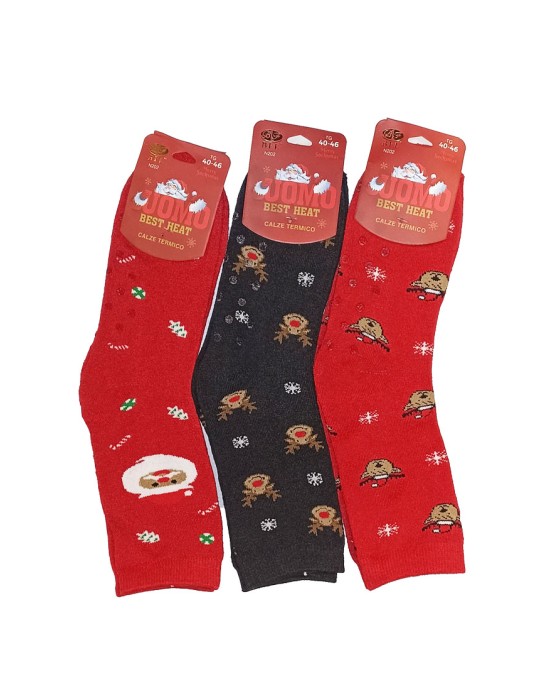 Χριστουγεννιάτικο σετ 3 ανδρικές κάλτσες BFL N202-1Κόκκινο