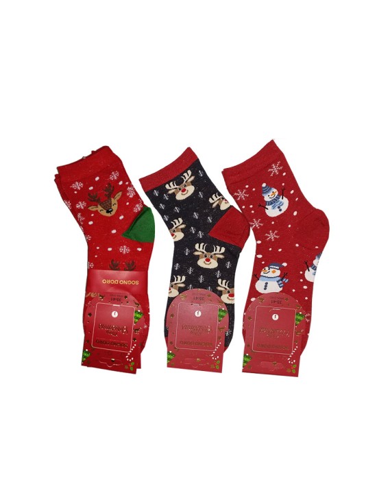 Χριστουγεννιάτικο σετ 3 γυναικείες κάλτσες  JOIN WNA-3160-2 Πολύχρωμο
