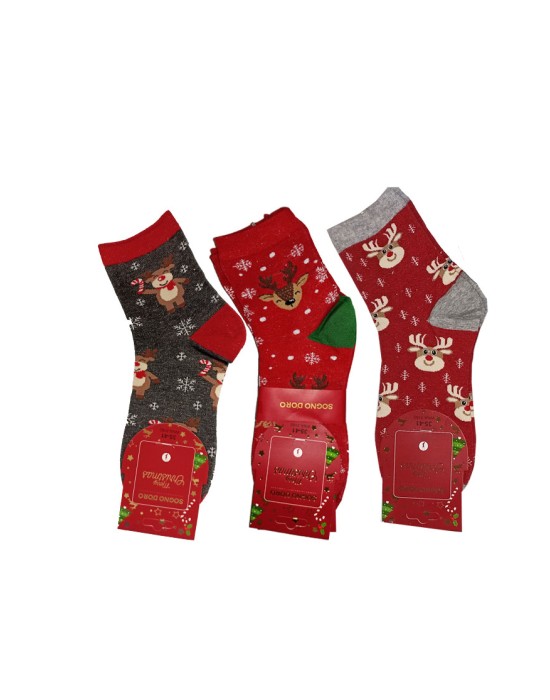 Χριστουγεννιάτικο σετ 3 γυναικείες κάλτσες  JOIN WNA-3160-4 Πολύχρωμο