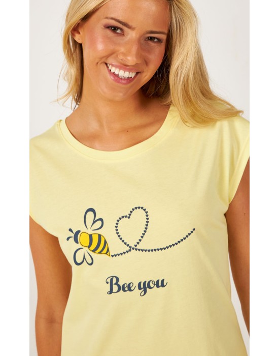 HARMONY Γυναικείο Νυχτικό Bee You Κιτρινο 