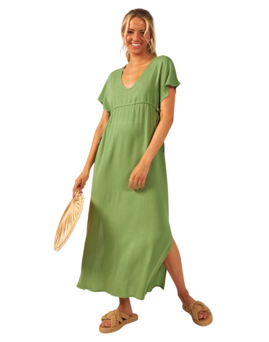 HARMONY Γυναικείο Φόρεμα Παραλίας Ζαπονέ Πράσινο 