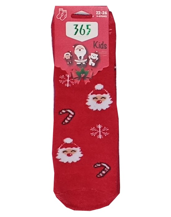 365 ΣΕΤ 3 Χριστουγεννιατικες Παιδικες Καλτσες SD-630 Κοκκινο