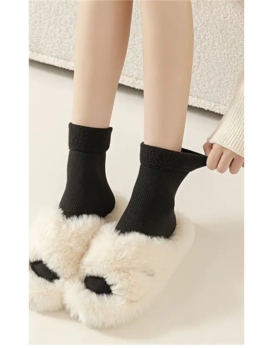 JOIN WA-529-3P Σετ 3 Γυναικείες Ισοθερμικές Κάλτσες με Γούνα Επένδυση  Μαύρο
