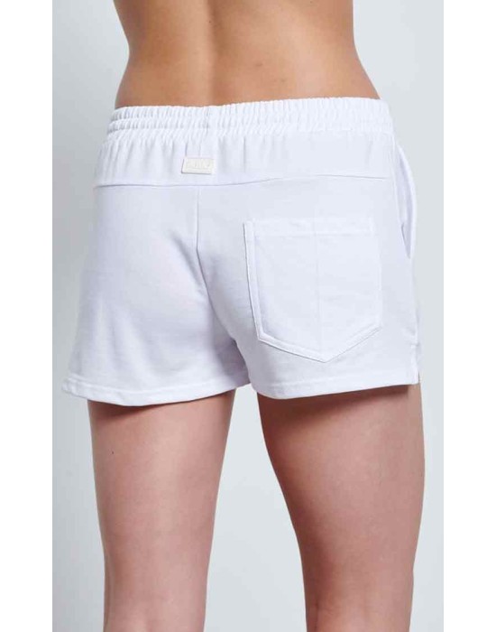 1221-900005-01 Bdtk Γυναικείο αθλητικό shorts σε loose γραμμή Λευκό