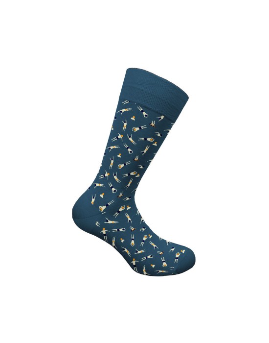 WALK Ανδρικές Κάλτσες Bamboo Με Σχέδιο Ανοιχτό Μπλε